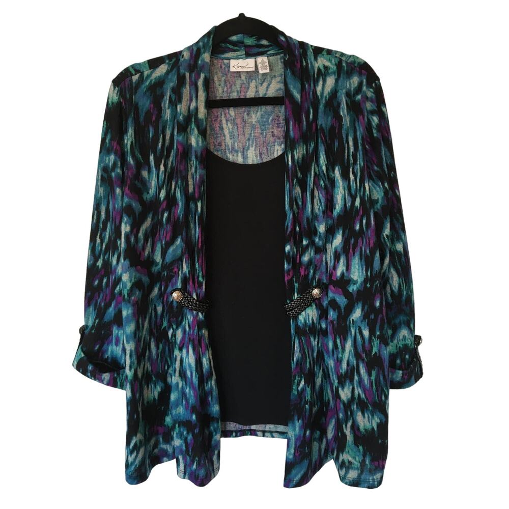 Kim Rogers L, Shacket, Jacket  Shirt Combo. Sleeveless Insert.